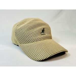 Kangol Khaki Green Two Tone Waffle Space CAP Rare Large Kangaroo
